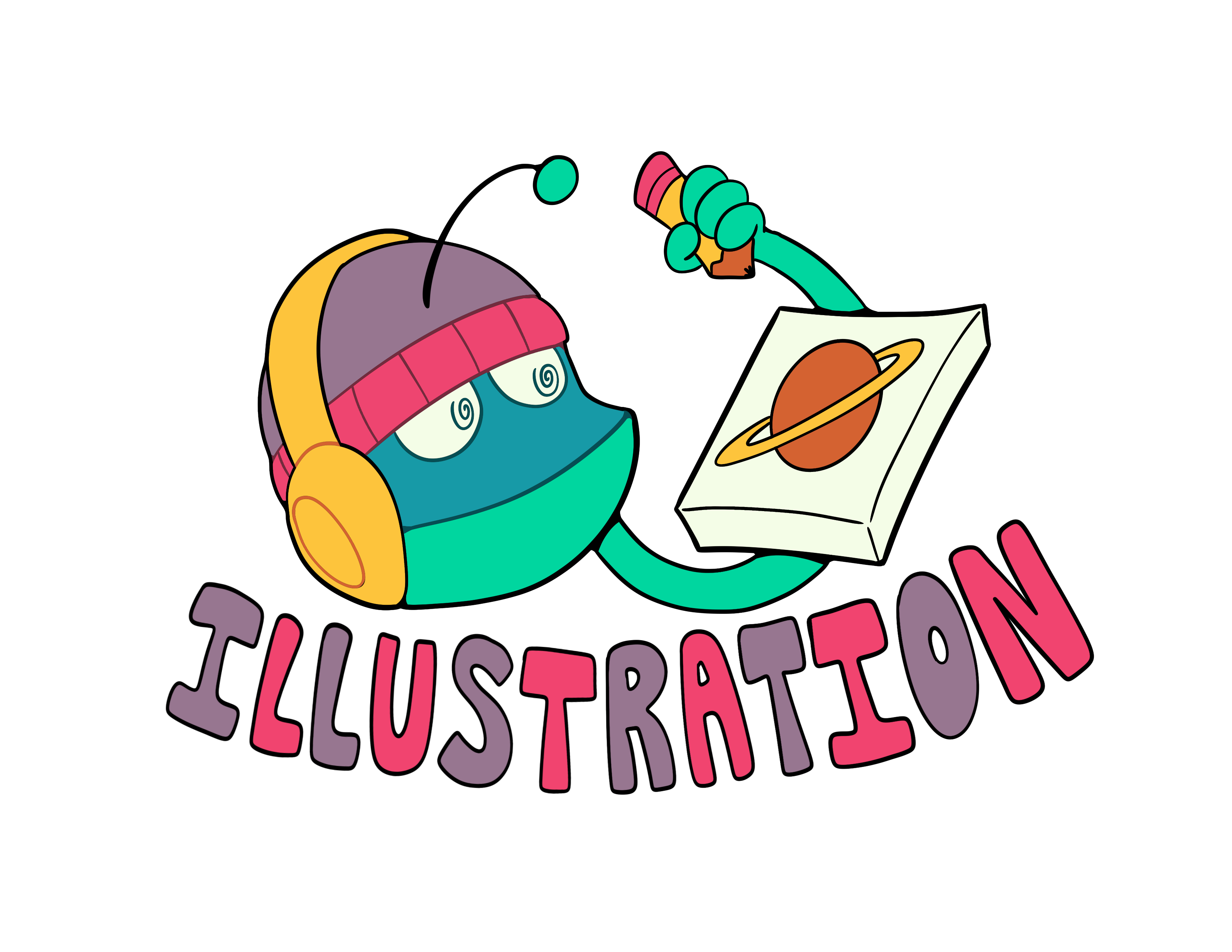 Blue and green shark alien mascot illustrating icon